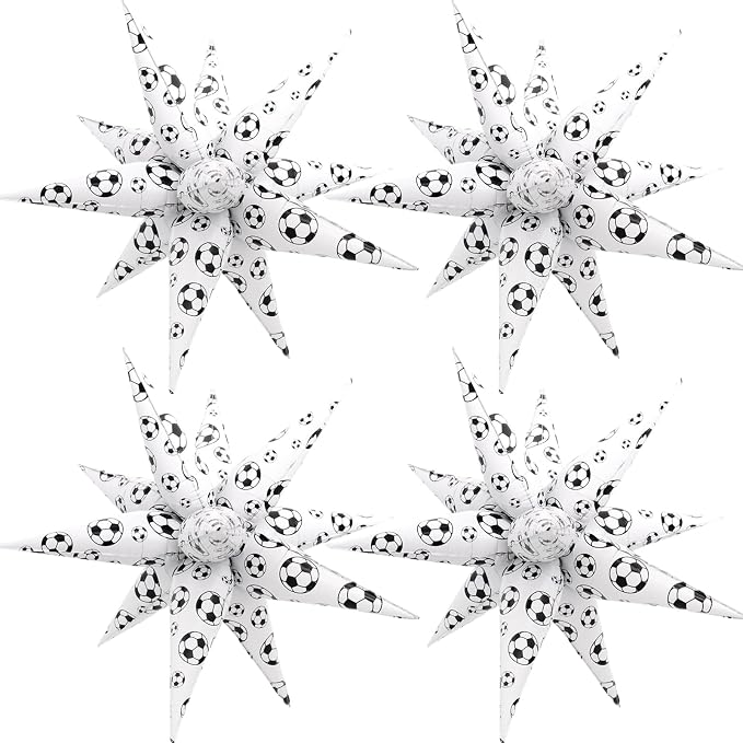 Soccer Balloons Soccer Ball Explosion Star Foil Balloons World Cup Party by Enimapod