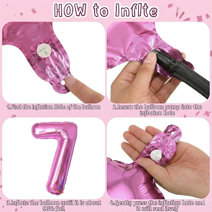 Pink Number 17 Balloon 40 Inch, Sleek Foil Numeral - Image 5