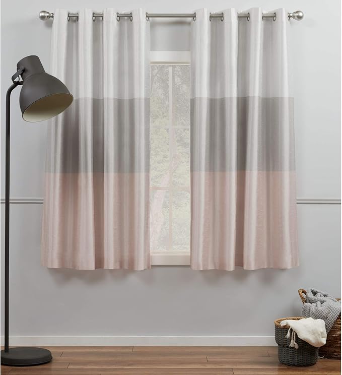 Exclusive Home Chateau Striped Faux Silk Grommet Top Curtain Panel Pair by Chaps
