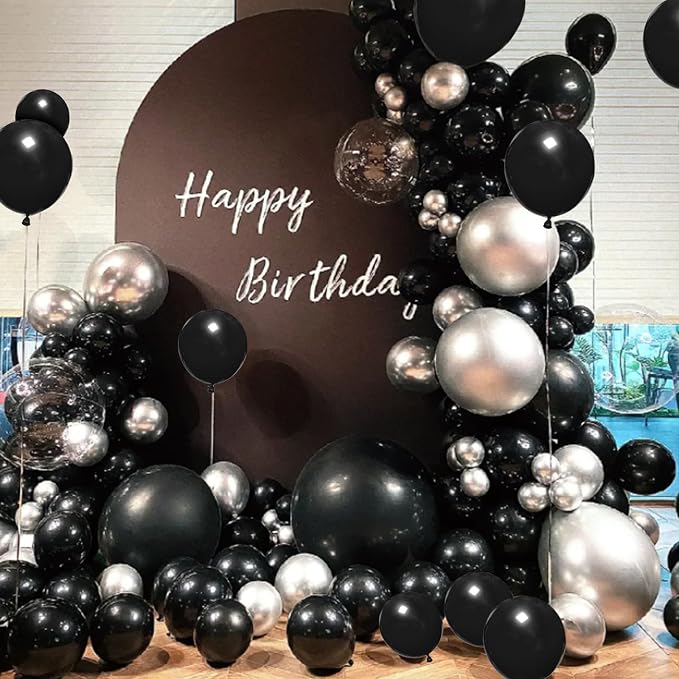 134Pcs Black Balloons Different Sizes 5 10 12 18 Inch Black Balloon Garland - Image 6