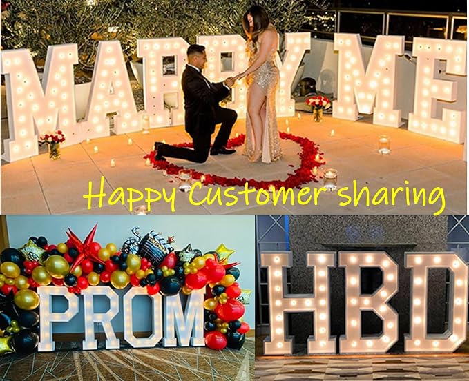 4FT Marquee Light Up Letters, Large Marquee Letters, Mosaic Balloon Frame Big - Image 7