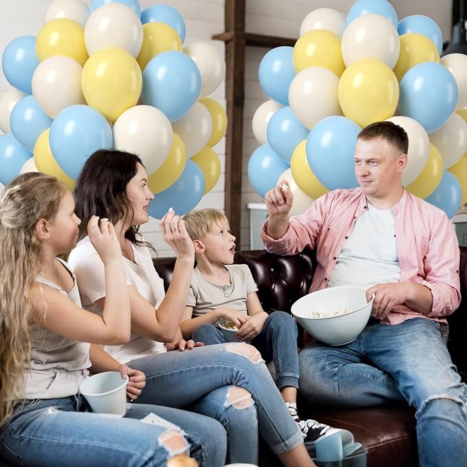 Pastel Blue Yellow Balloons - Image 4