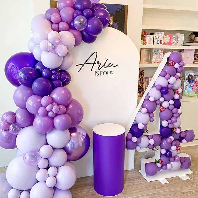 PartyWoo Purple Balloon Arch Kit 142pcs Dark Purple Balloons | Royal Light - Image 5