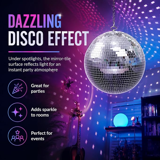 Youdepot 12-Inch Large Hanging Mirror Ball - Image 4