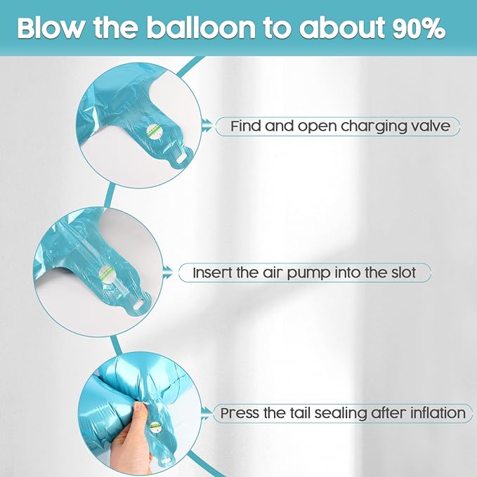 9 Balloon - Pastel Blue Birthday Number Balloons, 40 Inch Decorations | Pastel - Image 6