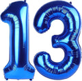 13 Balloon - Metallic Blue Birthday Number Balloons, 40 Inch Decorations | by ALPHADELTAPI