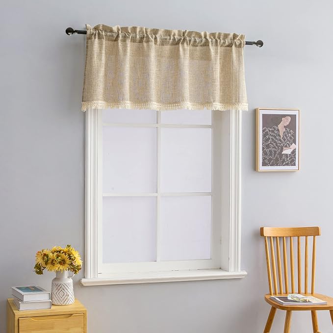 Beda Home Tassel Linen Textured Swag Curtain Valance - Image 6