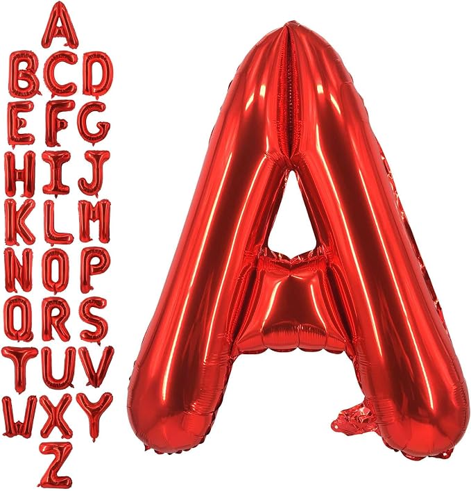 40 Inch Red Letter A Balloons, DIY Phrase Foil Alphabet Letter A Balloons DIY by LHOAVWE