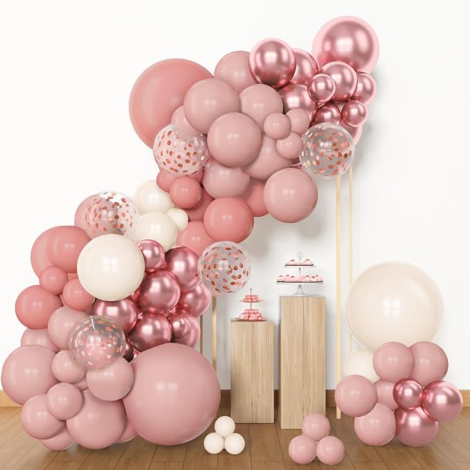 Amandir 153pcs Dusty Pink Balloon Garland Arch Kit Different Sizes | 18 12 10 5 - Image 4