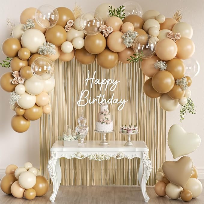 Boho Neutral Brown Balloon Garland Arch Kit by MEBAY