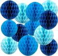 Blue Paper Honeycomb Balls, 6 and 10 inch Hanging Tissue Pompoms, 12 Pack Party by Unknown