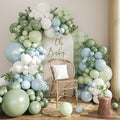 Sage Green Blue Pastel Balloon Arch Kit by CROSSFINGERS