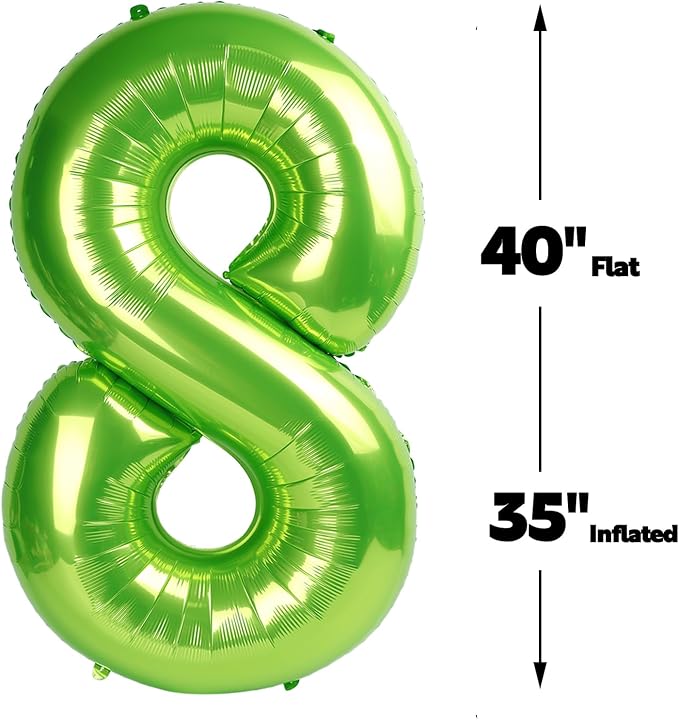 Light Green Number 8 Balloon 40 inch, Birthday Party Balloons Decorations | - Image 3