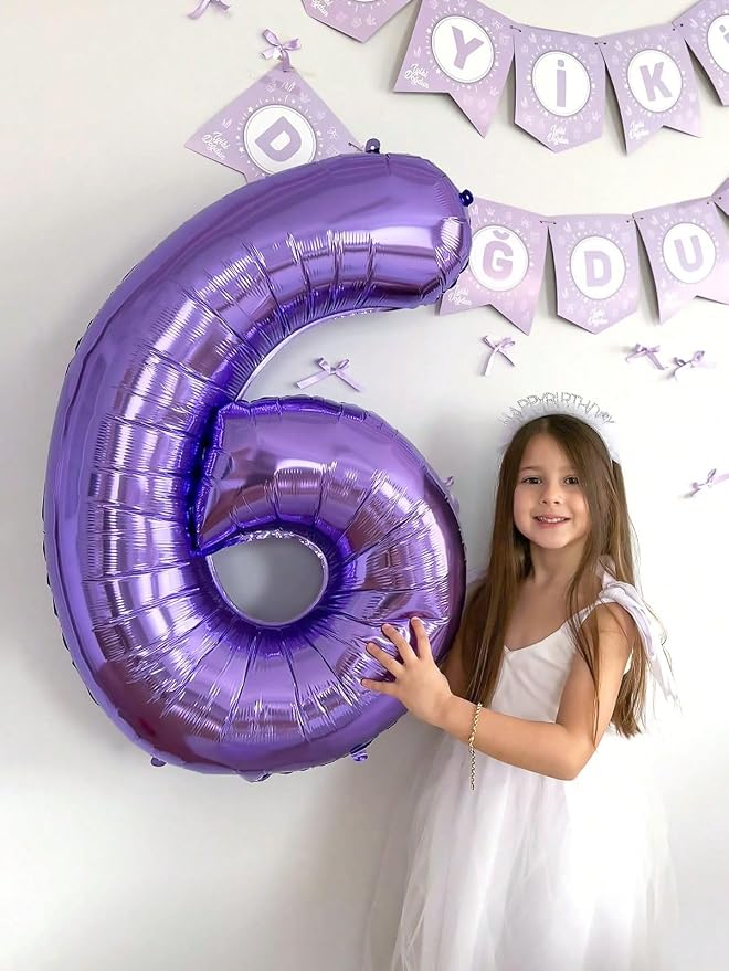 Number 5 Balloon 40 Inch Balloons Purple Birthday Decorations - Image 2