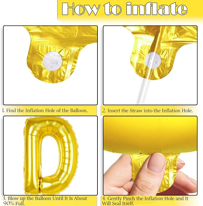 Gold YOU DID IT Congratulations Banner, 16 inch YOU DID IT Letter - Image 8