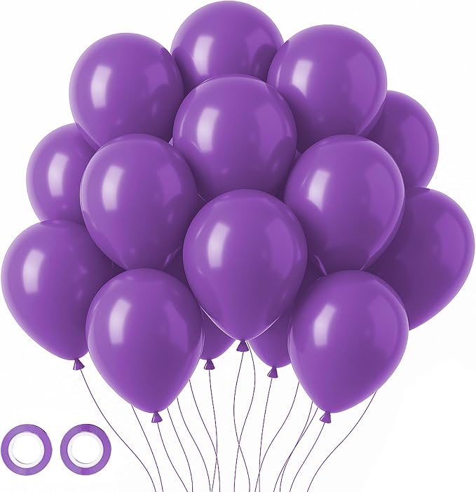 Voircoloria 105pcs Purple Party Latex Balloons, 12inch | by Voircoloria
