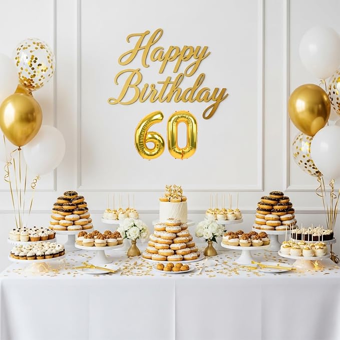 TONIFUL 20 Pcs Number Balloon 2 Set 16 Inch Gold 0-9 Numbers Balloons | Small - Image 4