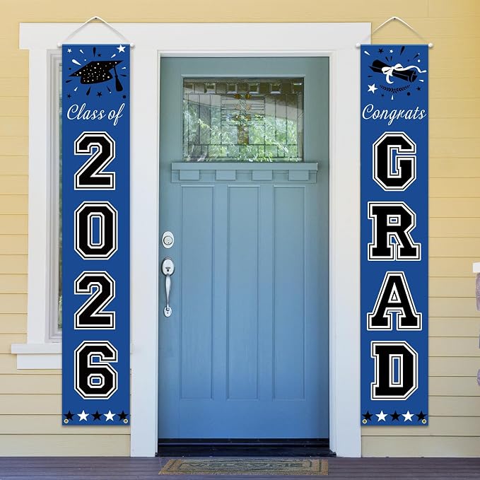 DAZONGE 2026 Graduation Decorations Blue, Congrats Grad Porch Banner - Image 2