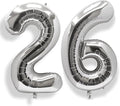 AULE 40 Inch Silver 26 Balloon Number Foil 0-9 Birthday Big Numbers | Birthday by AULE
