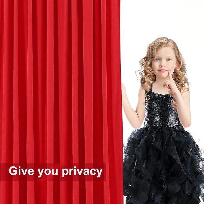 8 Panels Red Backdrop Curtains for Wedding Party Wrinkle Free Backdrops Curtain - Image 9