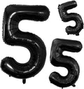 Black Foil Balloons Number 5, Huge Number Balloons by GOER
