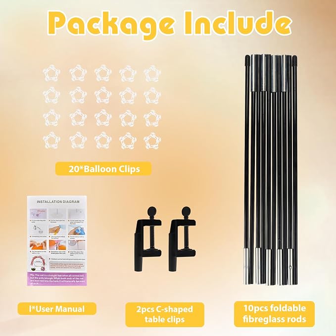 Voircoloria 13ft Table Balloon Arch Kit, Balloon Arch Stand Frame - Image 2