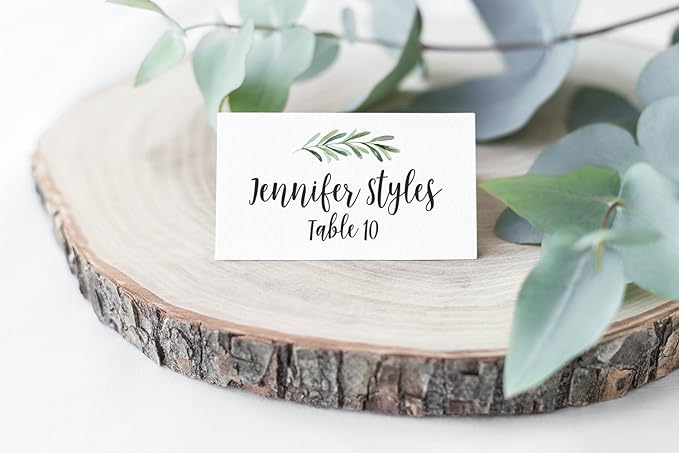 Printed Party Table Place Cards for All Occasions and Events, Set of 25 (Elegant Branch)