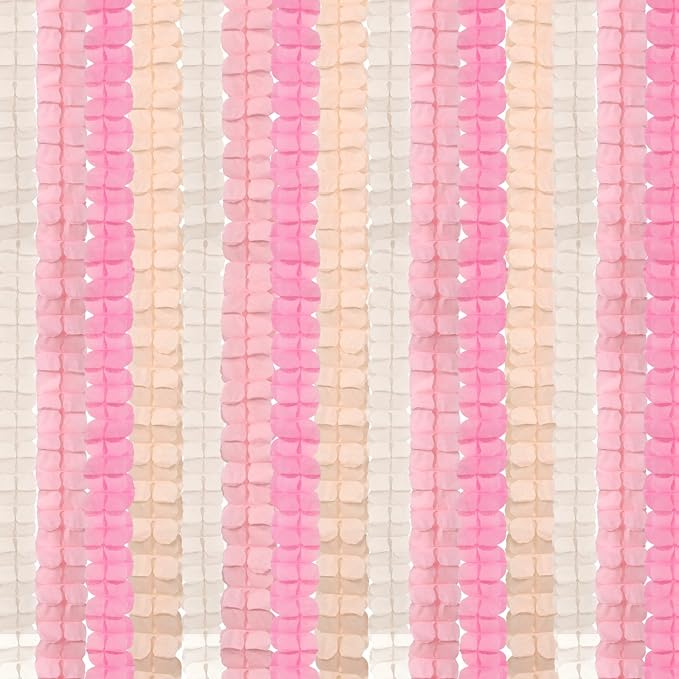 Pink-White Peach Party-Decorations Streamers Garland - 157Ft Four-Leaf Clover - Image 2