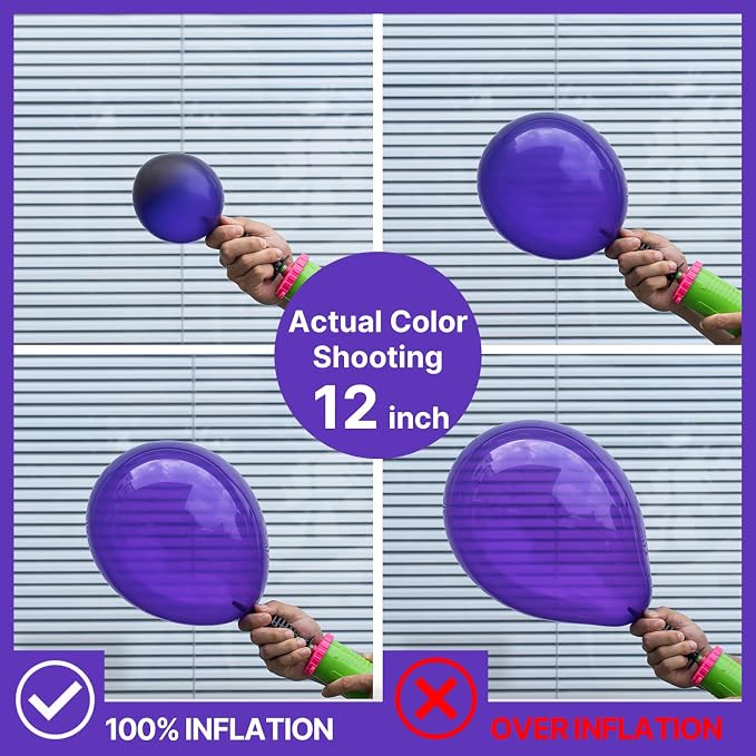 PartyWoo Dark Purple Balloons 101pcs 12 Inch Royal Purple Latex Helium Balloons - Image 4
