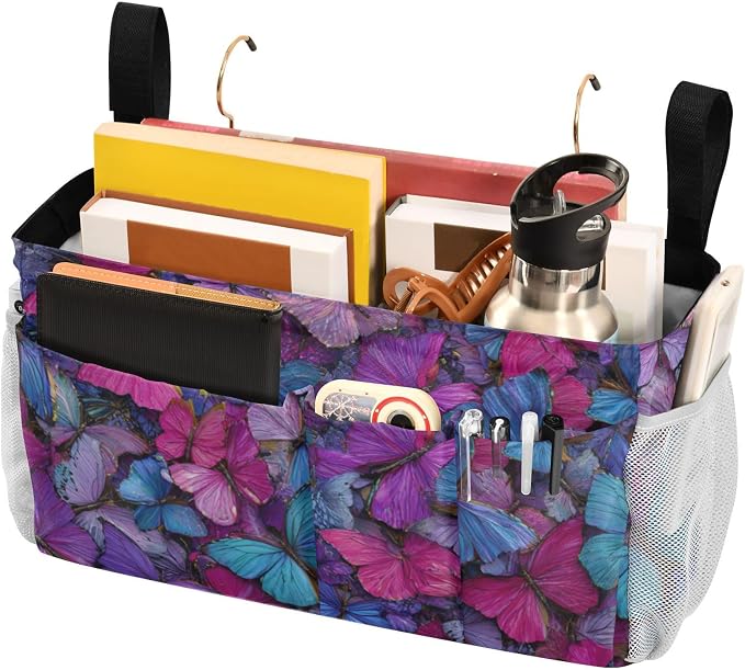 Bedside Caddy Metal Frame Hanging Organizer Bunk Bed Dorm Accessories Hook And - Image 3