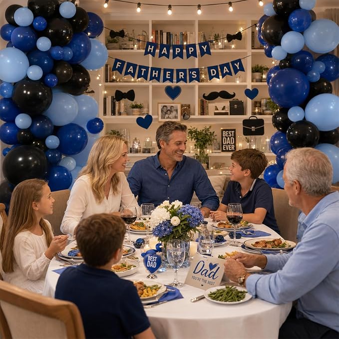 Jobkoo Blue and Black Balloon Arch Kit - Image 2