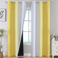 Yellow and Greyish White Gradient Room Darkening Blackout by ESTELARTEXTILER