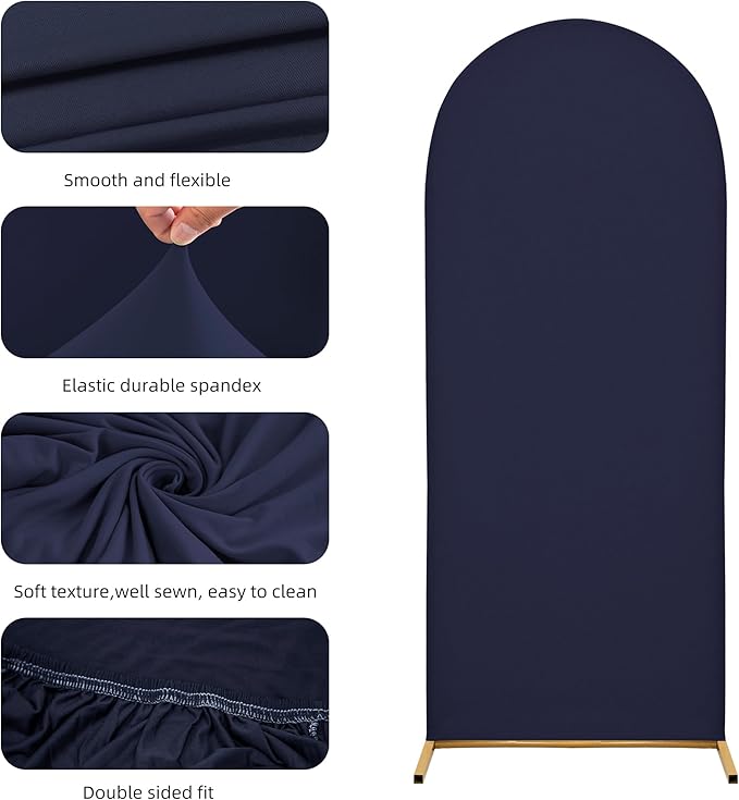 Wedding Arch Cover 4FT 5FT 6FT Arch Backdrop Cover Spandex Fitted Arch Cover for Round Top Chiara Backdrop Stand Covers for Wedding Birthday Party Baby Shower Banquet Ceremony Decoration