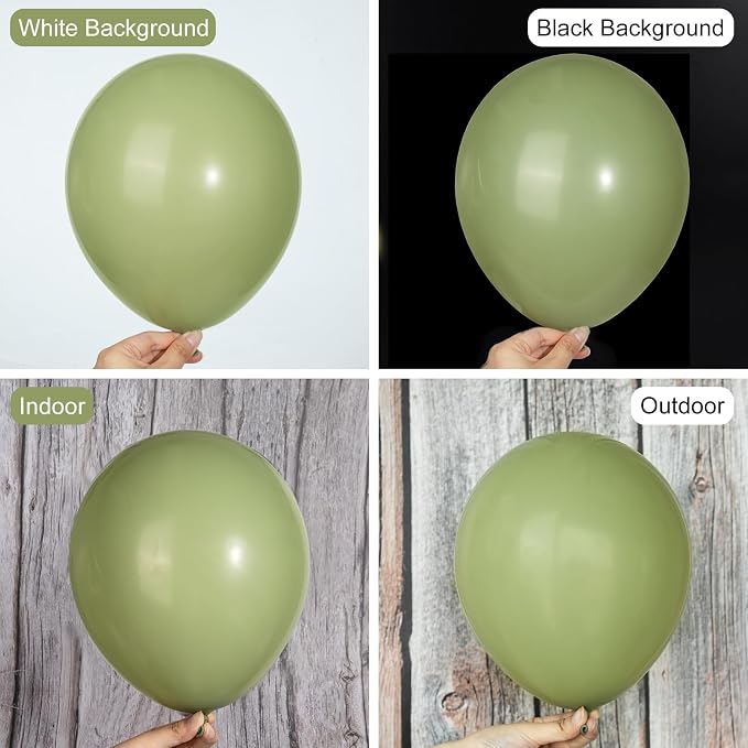 Ouddy Party 129Pcs Sage Green Balloons Different Sizes 18 12 10 5 Inch - Image 4