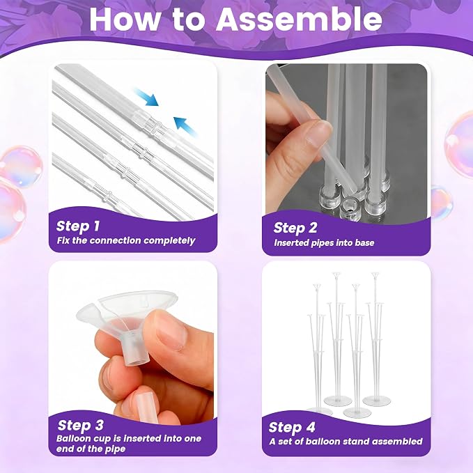 4 Sets Balloon Stand Kit For Table, Balloon Sticks - Image 5