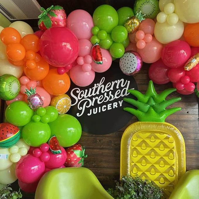 Fruit Balloon Garland Arch Kit Pink Rose Red Yellow Green Orange Balloons | - Image 5