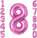 Pink Number 8 Balloon 40 Inch, Shiny Metallic Numeral by Unknown