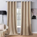 MIULEE Velvet Curtains Camel Beige 52 x 84 Inch Length Set of 2 | Grommet Drapes by MIULEE