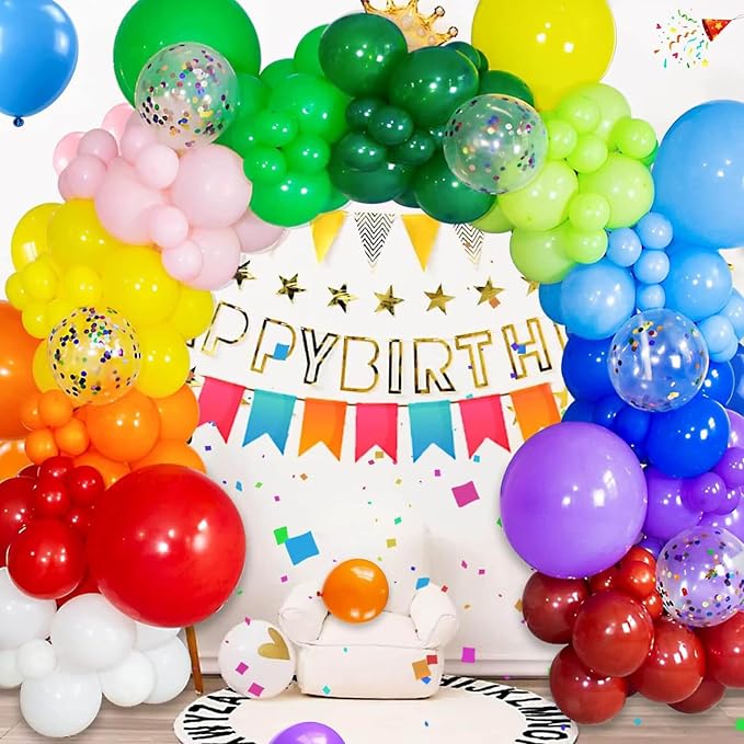 18 Inch Assorted Colors Big Balloon 12 Pack Large Latex Party Balloons Round - Image 4
