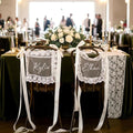 2 Pcs Personalized Sheer Lace Wedding Chair Sign by DUNACO
