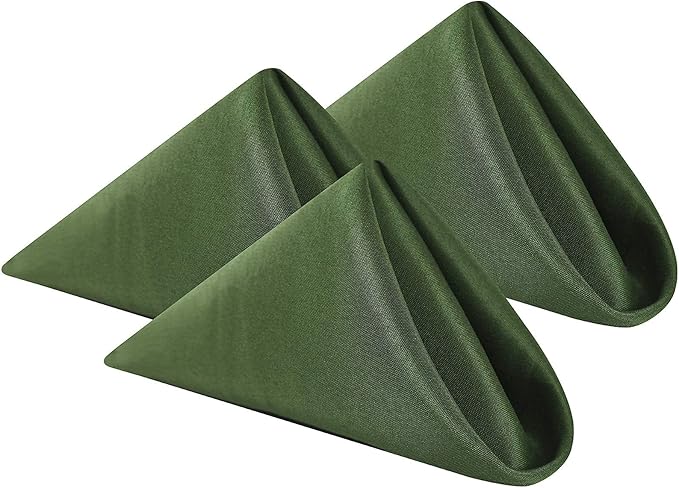 Cloth Napkins 20x20 inch Washable Polyester Dinner Napkins Soft Table Napkins for Wedding Party Dining Banquet(Willow,50PCS)