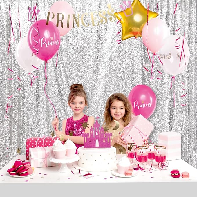 PartyDelight Silver Sequin Backdrop Curtains 6x8ft | Sparkly 3mm sequins - Image 5