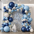 Blue White Silver Balloons Arch Kit, Party Dcoration | Navy/Light/Dark Pearl by Zesliwy