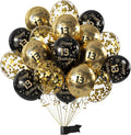 Black Gold 13th Birthday Balloons Pack of 15 Boys Girls Happy 13th Birthday by Hongplus