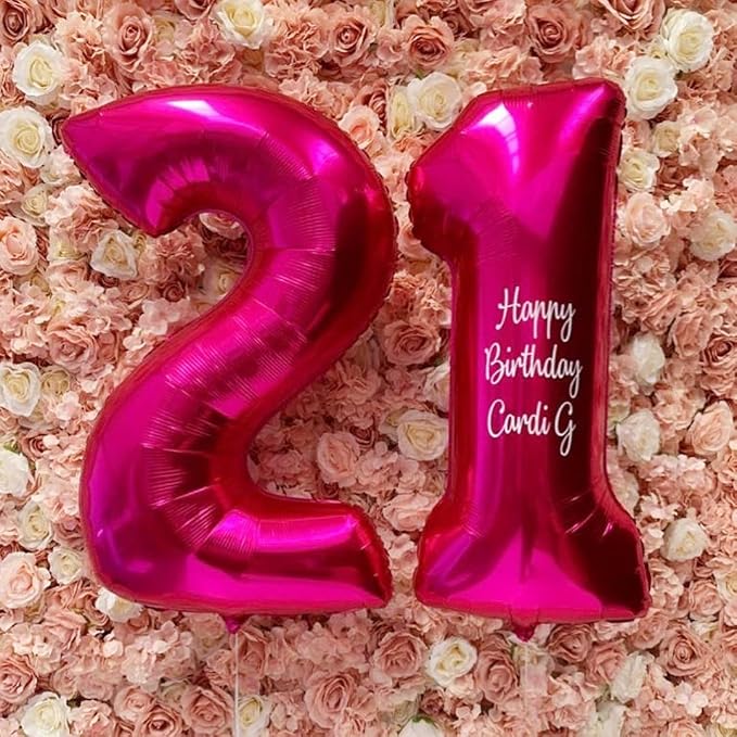 Hot Pink 12 Balloon Numbers, 40 Inch 12 or 21 Birthday Balloon Foil Mylar - Image 5