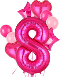 40 Inch Number Balloons Hot Pink 8 Cowgirl Pink 8th Birthday Decor 9 Pcs | by GGDE