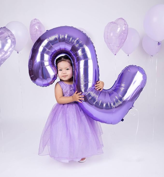 25 Balloon - Purple Birthday Number Balloons, 40 Inch Decorations Men Women | - Image 3