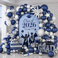 Blue Silver Balloon Garland Arch Kit, Metallic Silver Confetti Balloons Star by Togvu