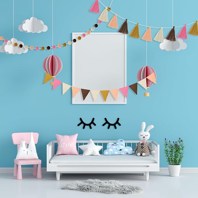 Irenare 9.8 ft Pom Pom Garland for Classroom Felt Rainbow Garland Back to - Image 6