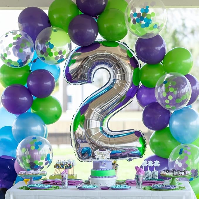 Blue Green and Purple Balloons, Balloon 50PCS 12 Inch Fruit Green Teal Blue - Image 5